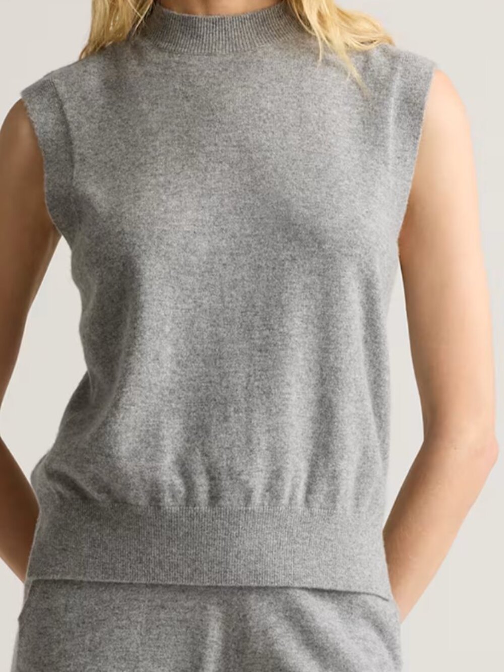 Quince Mongolian Cashmere Mock Neck Sweater Vest